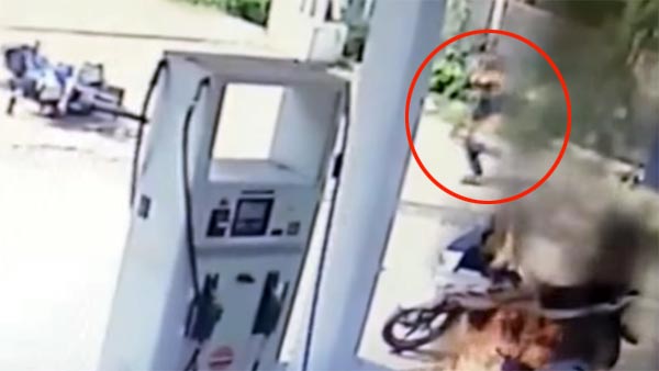 పెట్రోల్ బంకును తగలబెట్టిన కస్టమర్