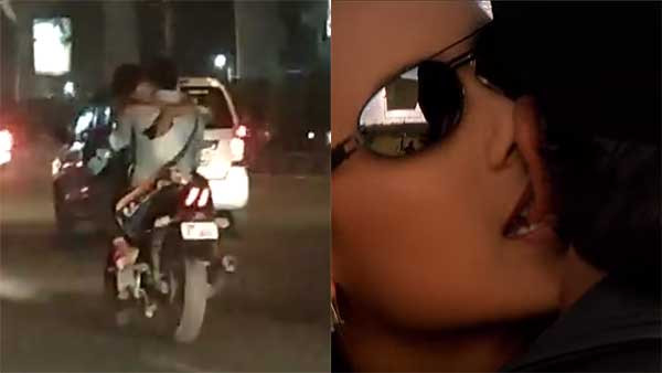 రాత్రి బైక్ మీద రెచ్చిపోతూ రైడ్ చేసిన లవర్స్...నిజంగా దారుణం:[వీడియో]
