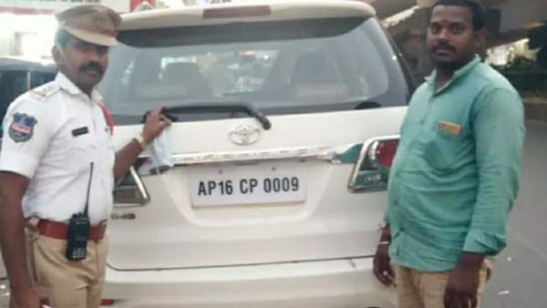 దోషపూరిత నెంబర్ ప్లేట్ తో ప్రయాణించిన వ్యక్తికి హైదరాబాద్ లో ఎం జరిగిందంటే..?