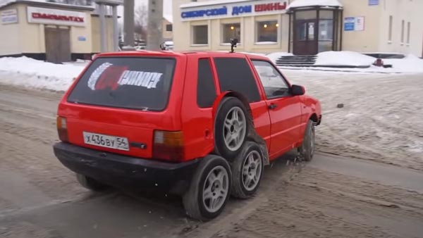 ఎప్పుడైనా ఇలాంటి 8 చక్రాల ఫియట్ యునో చూసారా ?