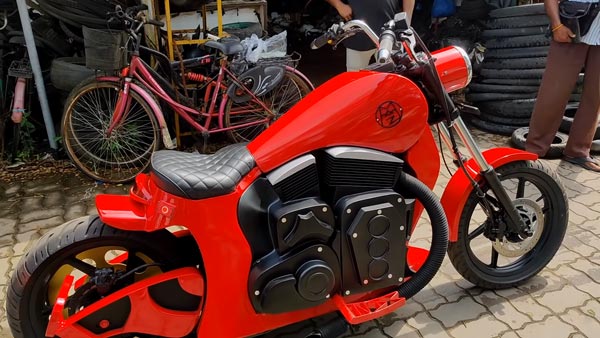 సైకిల్ రిపేర్ షాప్ ఓనర్ తయారుచేసిన ఎలక్ట్రిక్ బైక్.. ఎలా ఉందో చూసారా ?