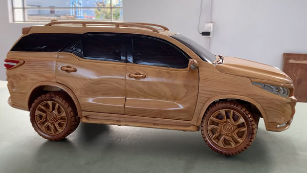 చెక్కతో చేసిన టయోటా ఫార్చ్యూనర్ లెజెండర్.. సూపర్, గురూ..!