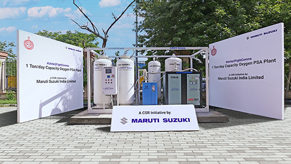 మరోసారి ఔదార్యం చాటుకున్న మారుతి సుజుకి; ప్రభుత్వాసుపత్రులలో 4 ఆక్సిజన్ ప్లాంట్ల ఏర్పాటు