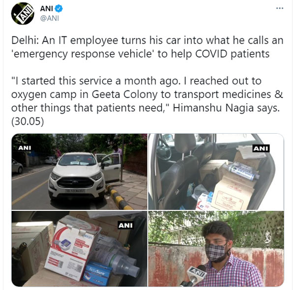 ఇల్లు వదిలి కరోనా బాధితులు సర్వీస్ చేస్తున్న ఐటీ ఉద్యోగి 