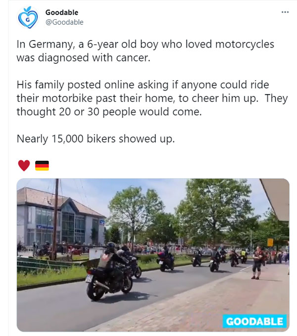 6 ఏళ్ల బాలుడికోసం రోడ్డెక్కిన 15,000 బైకులు; ఎందుకంటే?