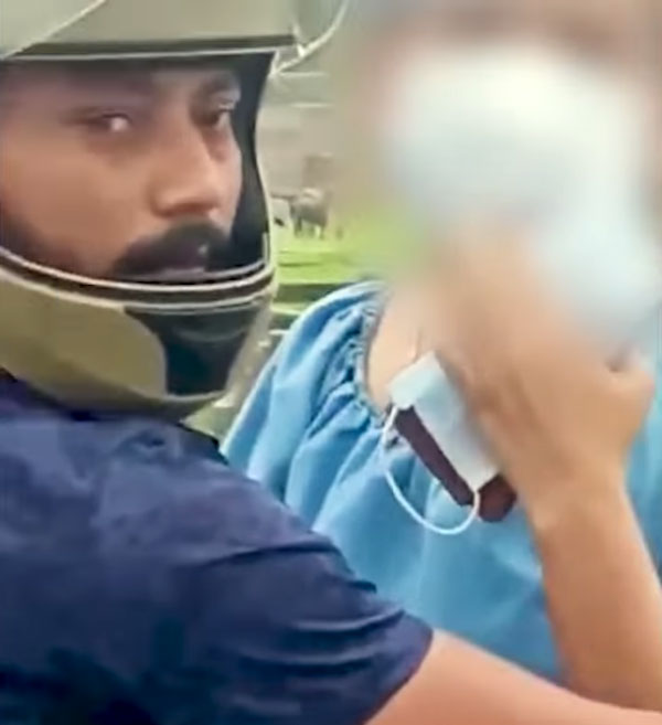 బైక్​ రైడింగ్​లో దంపతుల వెకిలి చేష్టలు.. మండిపడ్డ స్థానికులు.. ఏం జరిగిందో వీడియో చూడండి