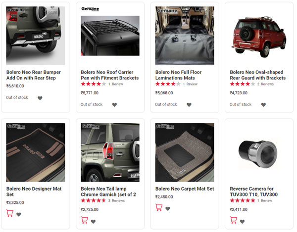 బొలెరో నియో కోసం యాక్ససరీస్ జాబితాను వెల్లడించిన మహీంద్రా