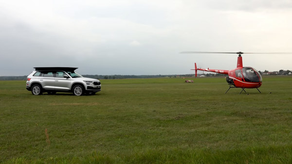 హెలికాప్టర్‌నే మోయగల కెపాసిటీ కలిగిన Skoda Kodiaq వీడియో