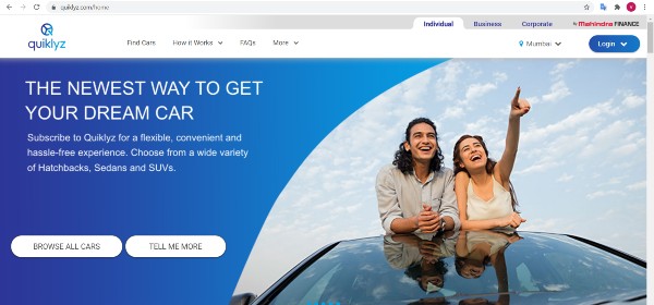 మహీంద్రా కార్లను అద్దెకు తీసుకోండి.. Quiklyz లీజింగ్ మరియు సబ్స్క్రిప్షన్ సేవలు ప్రారంభం మహీంద్రా కార్లను అద్దెకు తీసుకోండి.. Quiklyz లీజింగ్ మరియు సబ్స్క్రిప్షన్ సేవలు ప్రారంభం