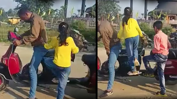 రెండు స్కూటర్ల కలయికతో ఏర్పడిన స్కూటర్.. సూపర్ కదా వీడియో చూడండి