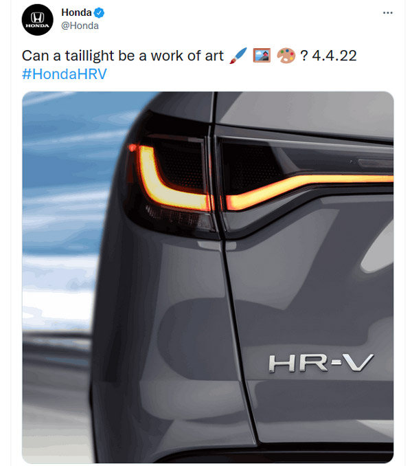 సరికొత్త 2022 హోండా హెచ్ఆర్-వి (Honda HR-V) టీజర్ ఆవిష్కరణ; త్వరలో విడుదల!