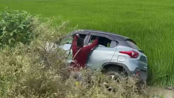 ప్రమాదానికి గురైన టాటా పంచ్: సురక్షితంగా బయటపడిన నటి 'సోమా లైశ్రామ్'