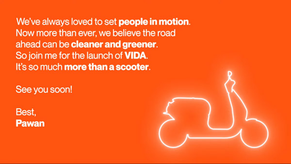 హీరో మోటోకార్ప్ యొక్క మొట్టమొదటి విడా ఎలక్ట్రిక్ స్కూటర్ టీజర్ వెల్లడి.. అక్టోబర్ 7న విడుదల!