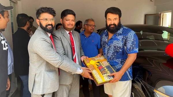 mohanlal received kia EV6 car on birthday mohanlal received kia EV6 car on birthday