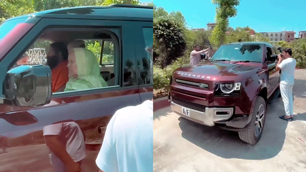 baba ramdev drives land rover 