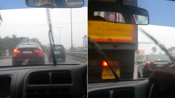 car hits lorry when driver distracted