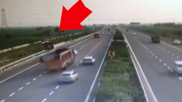 RTC Bus falls from Delhi Meerut expressway