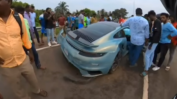 luxury Porsche 911 car hits animals luxury Porsche 911 car hits animals