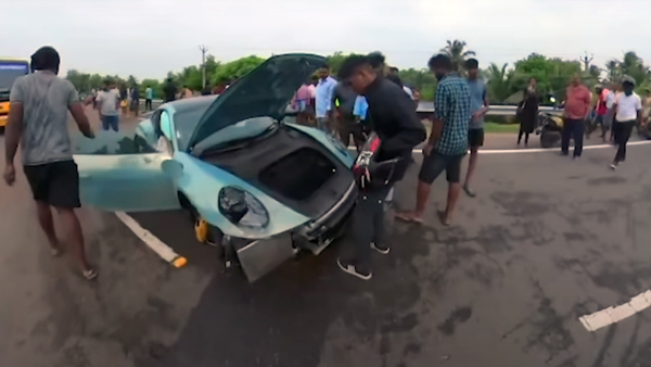 luxury Porsche 911 car hits animals luxury Porsche 911 car hits animals