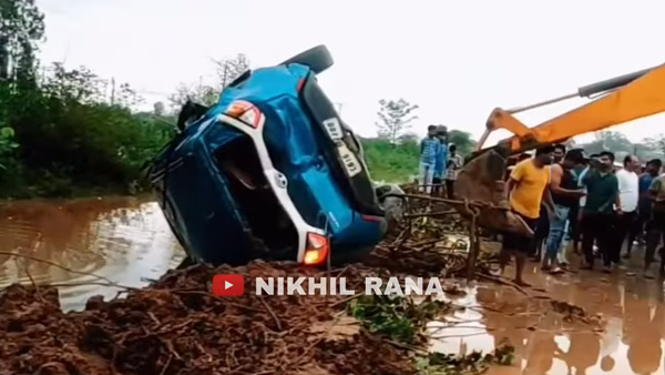 Tata Nexon car rollsover 