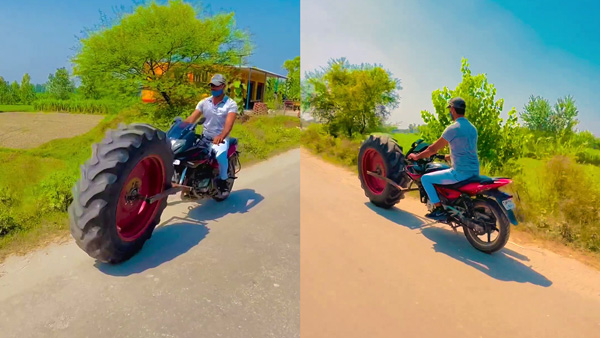 Tractor-Tyre-To-Bajaj-Pulsar