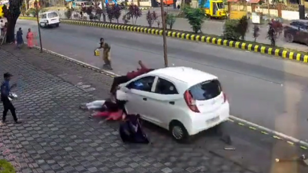 Car-Hit-Women-On-Footpath