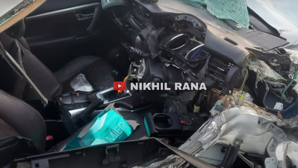Toyota Fortuner hits truck at 140 kmph speed Toyota Fortuner hits truck at 140 kmph speed