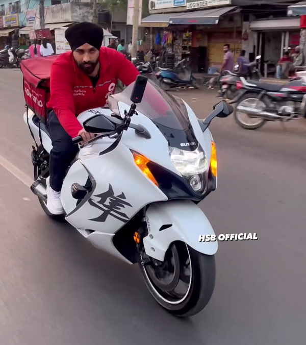 Zomato-Delivery-Boy-On-Hayabusa-Bike