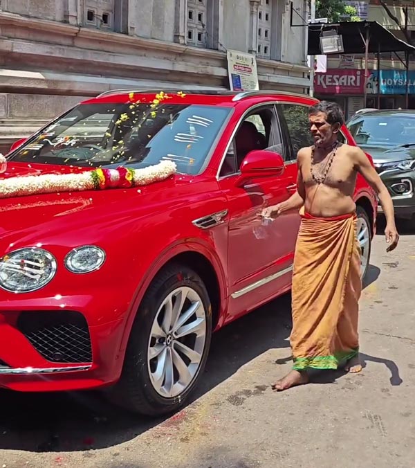 Bentley Bentayga Car Gets Traditional Hindu Vahan Pooja