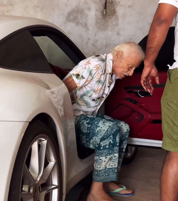 Old Man His Porsche 911 Carrera S Supercar