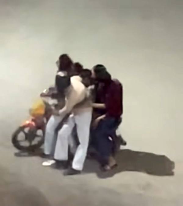 Six People on Single Bike