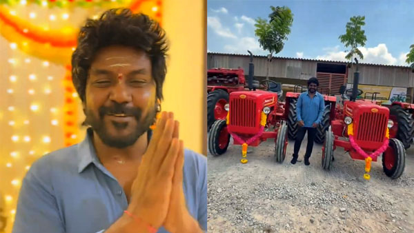 Raghava-Lawrence-Gifts-10-Mahindra-Tractors-To-Poor-Farmers
