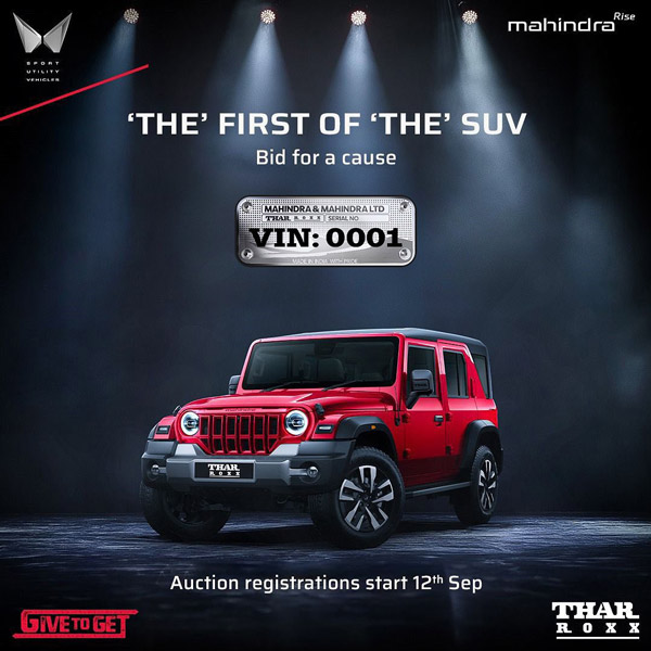 Mahindra Thar Roxx First Unit Auction