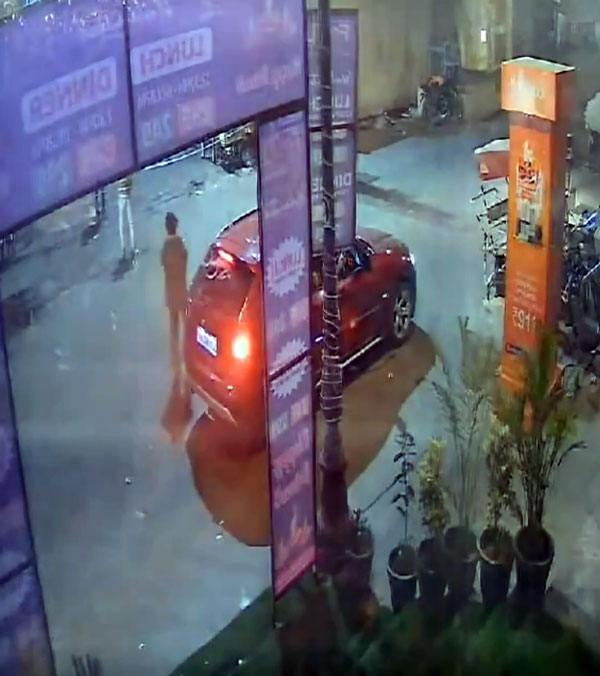 Women Came BMW Steals Flowerpot