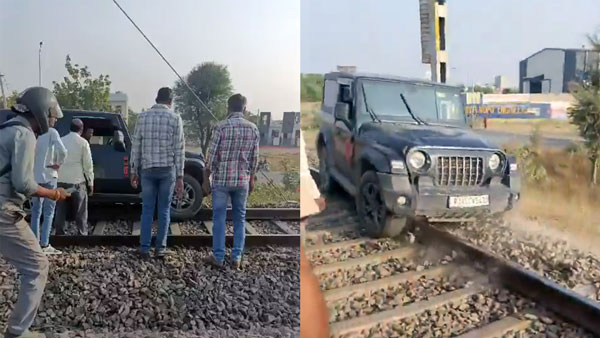 Drunk Man Drives Thar On Track