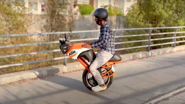 Man Created Single Wheeled Electric Bike