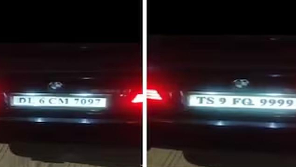 James Bond-Style Number Plate Scam Busted in Hyderabad BMW with Flip Tech Shocks Police James Bond-Style Number Plate Scam Busted in Hyderabad BMW with Flip Tech Shocks Police
