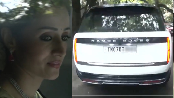 actor trisha range rover car vijay swearing in ceremony updates