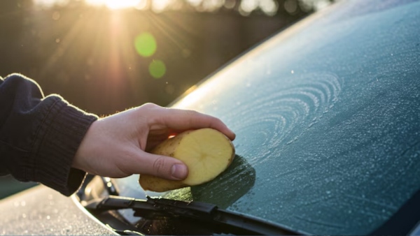 car glass cleaning potato trick rainy season driving tips news