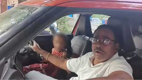 Hyderabad Cop Suspended After Viral Video Shows 6-Year-Old Granddaughter Driving Car
