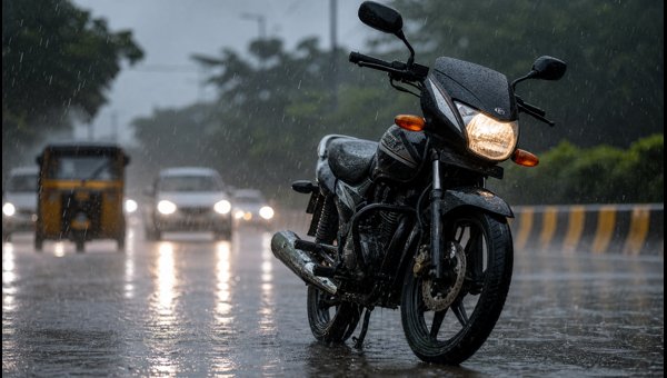 Heavy Rain Alert: Telangana & AP Traffic Hotspots, Bike Safety Tips, and EV Precautions for 2026