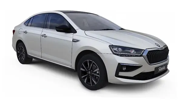 സ്കോഡ  സ്ലാവിയ Candy White with Black roof Colour