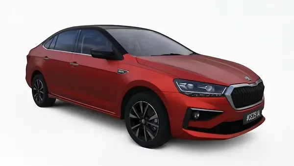 സ്കോഡ  സ്ലാവിയ Cherry Red with Black roof Colour