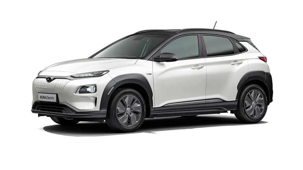 Hyundai  Kona Electric Atlas White with Abyss Black Colour