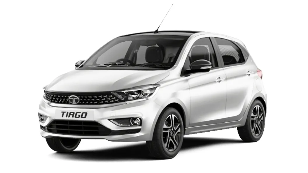 Tata  Tiago Opal White with Black roof Colour