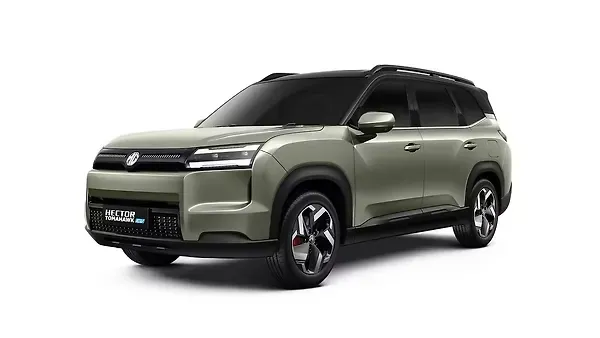 एमजी  हेक्टर टॉमहॉक ईवी Khaki Green with Mono Black roof Colour
