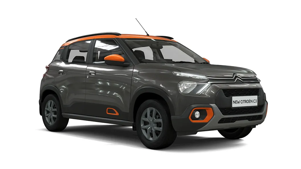Citroen  C3 Platinum Grey with Zesty Orange roof Colour