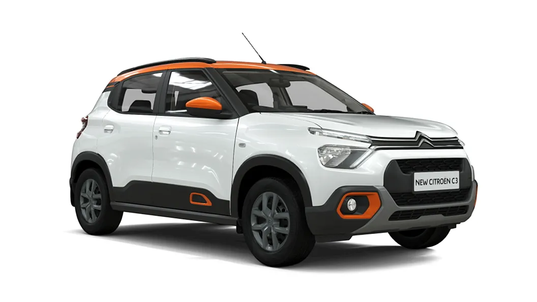 Citroen  C3 Polar White with Zesty Orange roof Colour