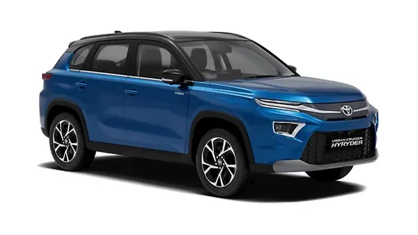 ടൊയോട്ട  അർബൻ ക്രൂയിസർ ഹൈറൈഡർ Speedy Blue with Midnight Black Colour