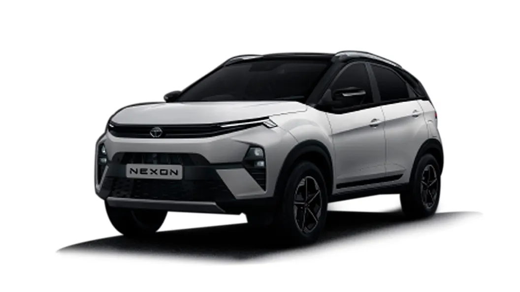 Tata  Nexon Pristine White with Black Roof  Colour